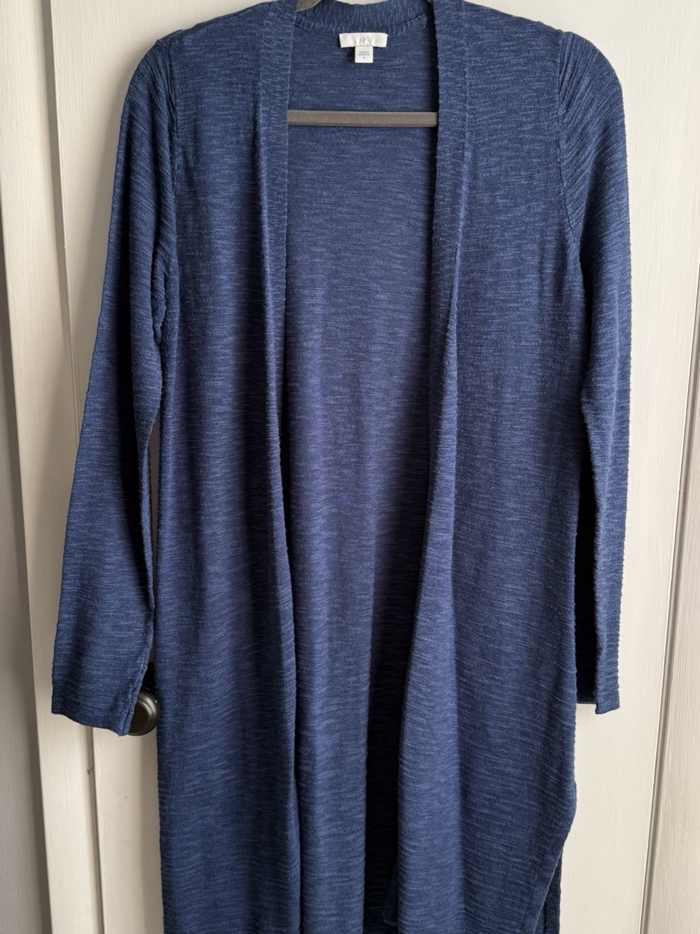 J. Jill Open Front Long Cardigan in Blue Size Medium Like New